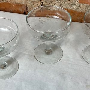 Juego de 6 Copas de Cristal Talladas al Ácido - imagen 3