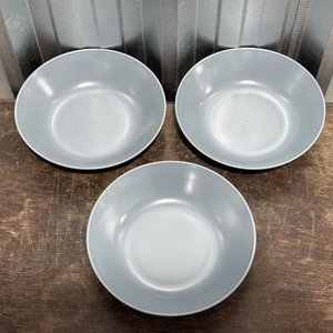 Lote de 3 Platos Hondos de Porcelana Azul Grisáceo - imagen 2