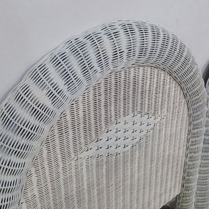 Mesa de Noche de Mimbre Blanco con Vidrio y 2 Respaldos de 1 Plaza - imagen 5