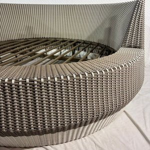 Gran Camastro Redondo de Ratan Sintético para 2 Plazas con Colchonetas y Almohadones - imagen 3