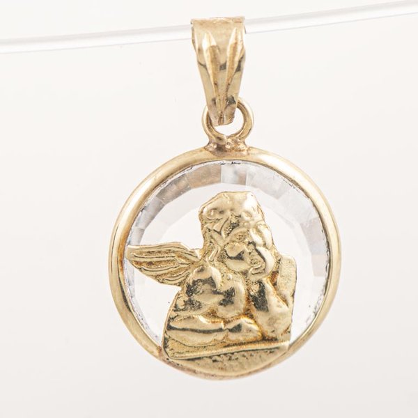 Colgante Ángel de Oro 18k y Cristal