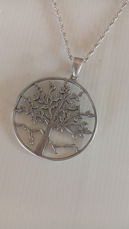 Arbol de la vida en plata con cadena - Joya de diseño - imagen 2