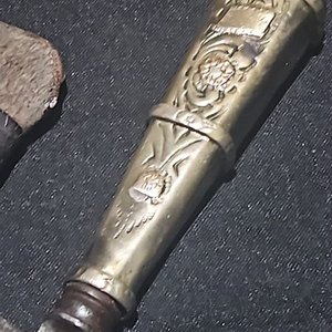 Cuchillo Franz Wenk Solingen Antiguo con Cabo Cuadrado en Plata y Oro - imagen 8