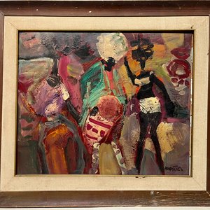 Oleo "Candombe" de Hugo Nantes - 50 x 60 cm - imagen 2