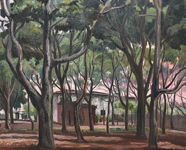 Óleo sobre fibra de Guillermo Rodríguez - 'Entre árboles'