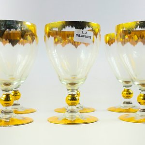 Seis copas hialinas guarda dorada 13 cm - imagen 3
