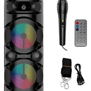 Lote siguiente: Parlante Portátil con Luces RGB, Micrófono y Control Remoto