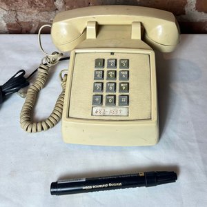 Teléfono Fijo Antiguo Digital Beige - imagen 2