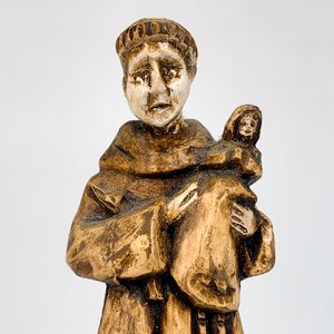Escultura Religiosa Cerámica: San Antonio de Padua con Niño - imagen 2