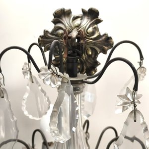 Araña Estilo Versalles con Columna de Vidrio y Caireles de Cristal - imagen 8