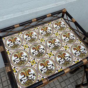 Juego de Patio Ratan: Mesa con Azulejos y 2 Sillones con Almohadones - imagen 7