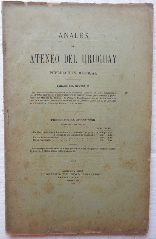 Revista Anales Del Ateneo Del Uruguay - Edición de 1886