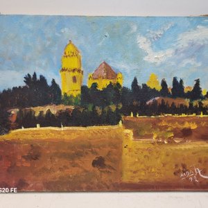 Lote de 3 Cuadros al Óleo: Paisajes Urbanos y Arquitectónicos, Firmados - imagen 5