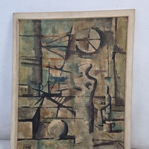 Lote anterior: Cuadro al Óleo "Llanos" Abstracto Figuras Geométricas Marco Madera 50x59 cm