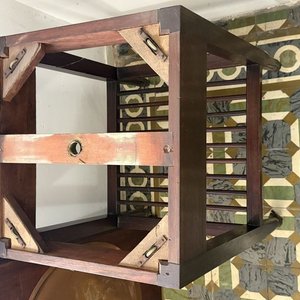 Mesa Auxiliar de Madera con Plato Giratorio de Cobre - imagen 10
