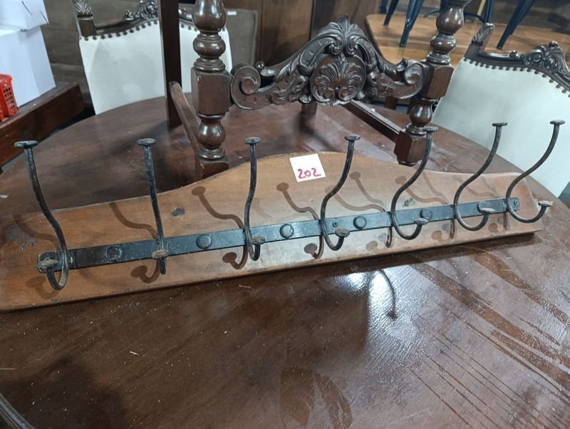 Perchero Rústico de Madera con 7 Ganchos