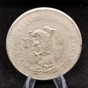 Moneda Mexicana 5 Pesos Plata 1939 Falsa de Época - imagen 2