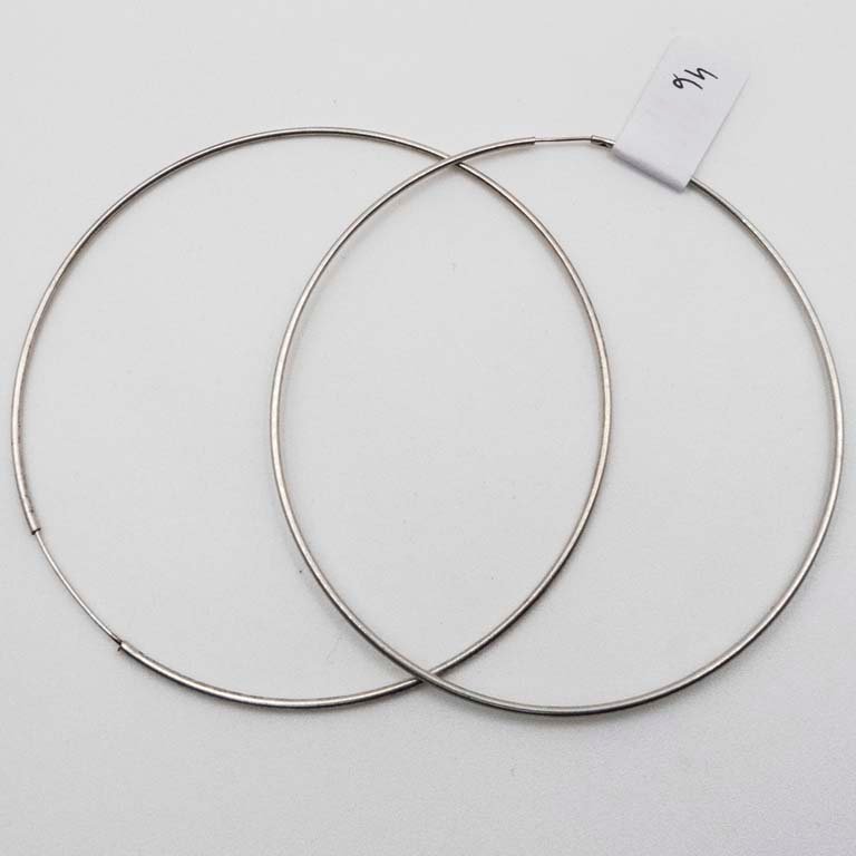 Par de Aros Argolla Grandes de Plata 925
