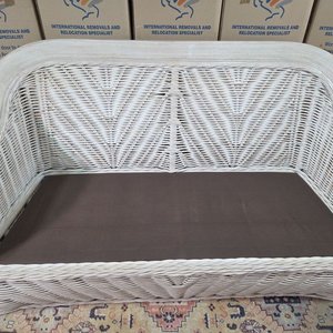 Sofá de Ratán Blanco para Dos Cuerpos - imagen 7