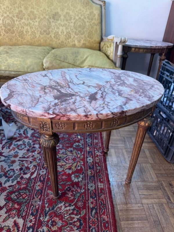 Mesa Luis XVI con tapa de mármol - imagen 2