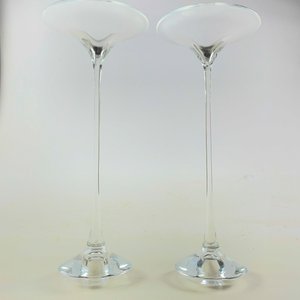 Par de Portavelas Hialinos de Cristal, 28 cm - imagen 3