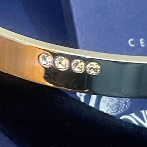 Brazalete Swarovski Miami Baño Rodio con Cristales Engastados y Estuche Original - imagen 2