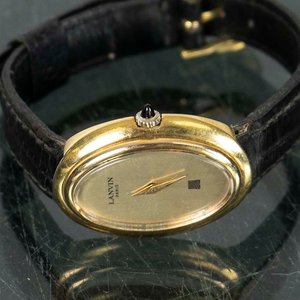 Reloj de Dama Lanvin Paris Dorado con Malla de Cuero - imagen 2