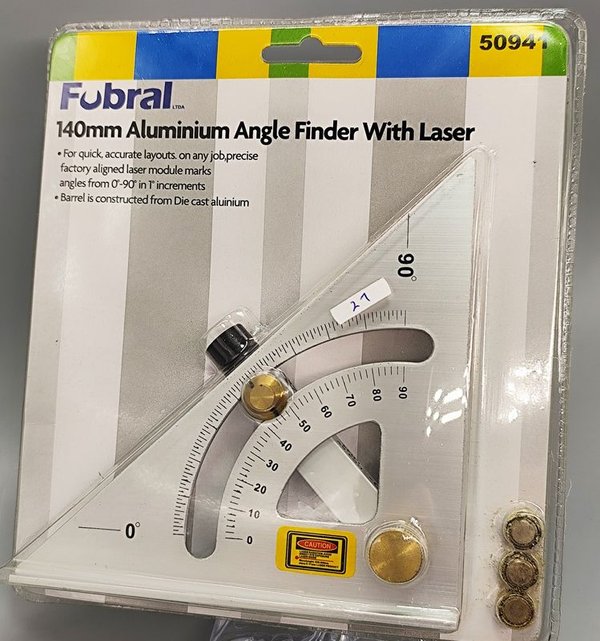 Escuadra Triangular Fobral de Aluminio con Nivel Láser y Escala - imagen 1