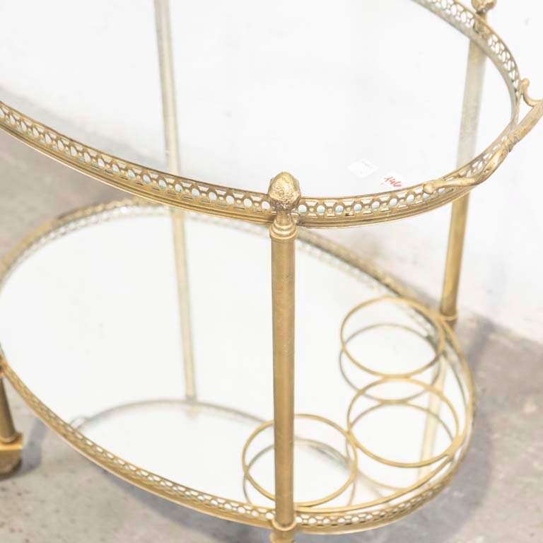 Mesa bar rodante en bronce y metal con detalles de alta calidad - imagen 3