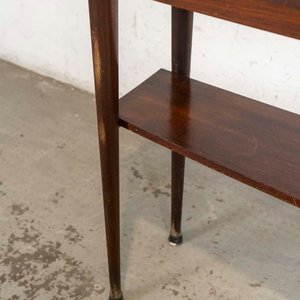 Mesa de Arrimo Americana con Estante Curvo y Tapa de Vidrio - imagen 3