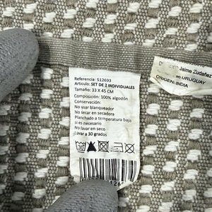 Juego de 2 Individuales de Algodón Gris y Blanco - imagen 3