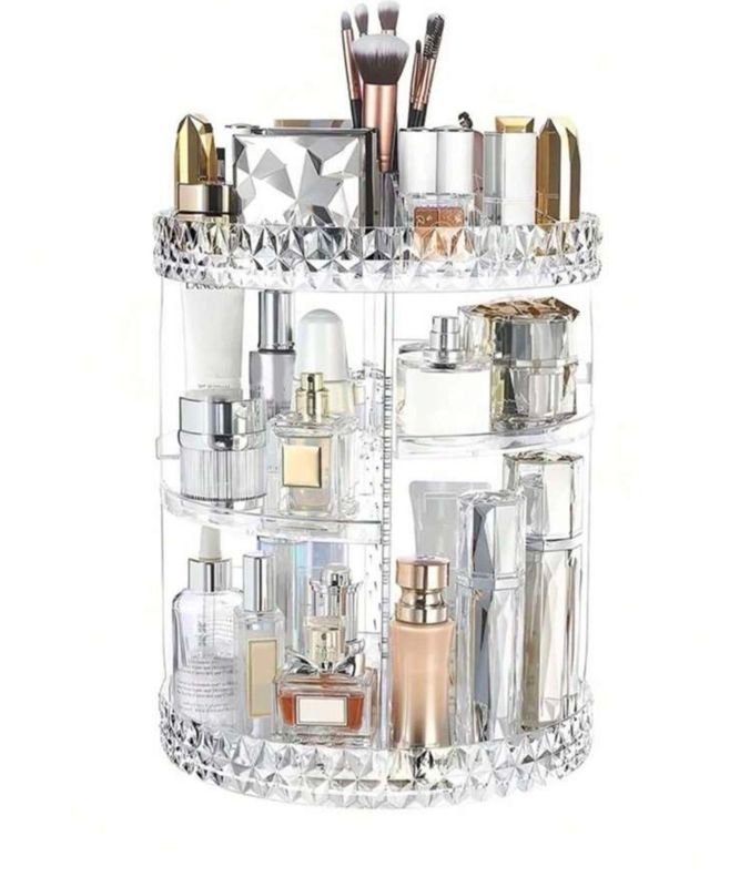 Organizador Giratorio Transparente para Perfumes y Cosméticos