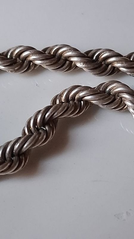 Pulsera plata gruesa y pesada con cierre y seguro - imagen 2