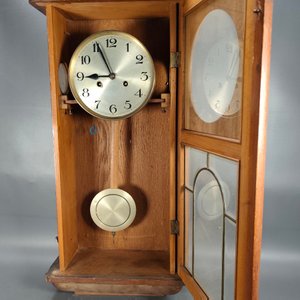 Reloj de Pared Antiguo de Madera con Carrillón, Llave y Péndulo - imagen 8