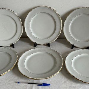 Juego de 6 Platos Llanos de Porcelana Alemana Bavaria - imagen 3
