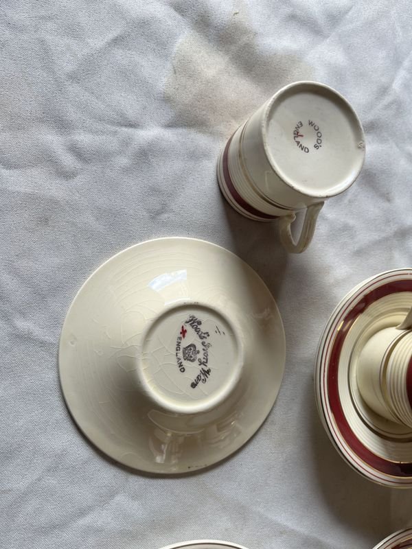 Juego de café inglés de 5 tazas en porcelana - imagen 4