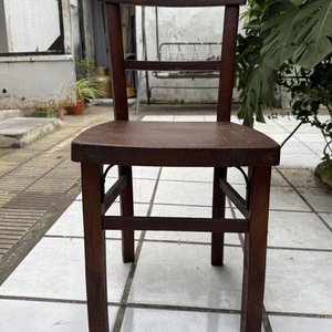 Silla Rústica de Madera Maciza Oscura - imagen 11