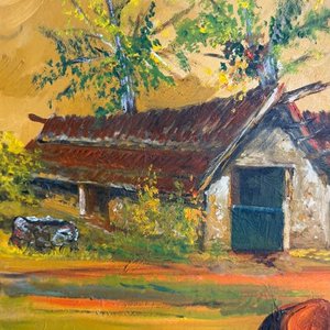 Óleo "Caballos" de Juan Castells, 50 x 74 cm - imagen 6