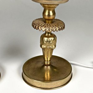 Par de Lámparas de Bronce con Pantallas Grabadas - imagen 5