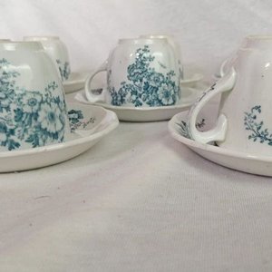 Juego de 8 Tazas y Platos de Café de Porcelana Inglesa Trentam - imagen 3