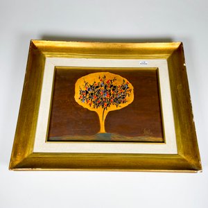 Cuadro oleo arbol ,marco madera 47 x 40 cm - imagen 2