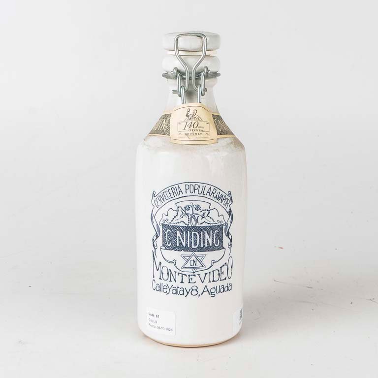 Porrón Conmemorativo Cervecería Popular a Vapor C. Niding 140 Años Uruguay