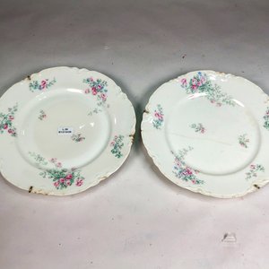 Dos Platos de Porcelana Francesa Limoges con Diseño Floral Blanco - imagen 2