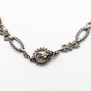 Gargantilla Art Nouveau de Plata con Detalle Dorado - imagen 1