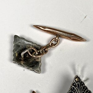 Par de Gemelos de Plata y Oro con Diseño Art Decó - imagen 5