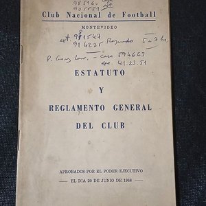 Estatuto y Reglamento General Club Nacional de Football 1968 - Folleto Oficial Histórico - imagen 1