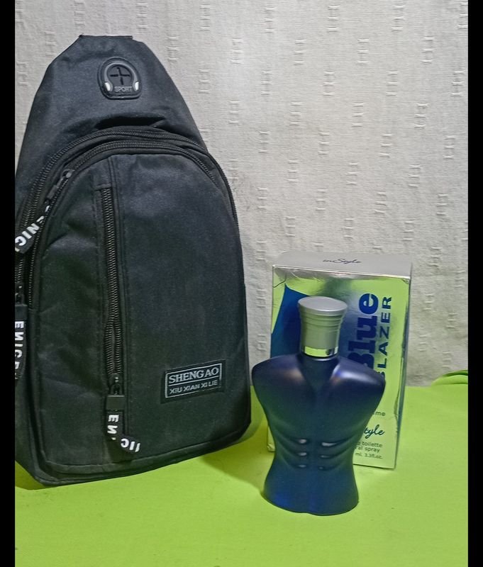 Morral Deportivo Negro y Perfume "Blue Blazer"