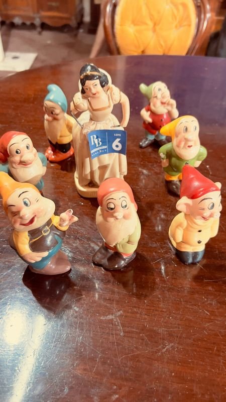 Figuras Vintage en Yeso Blancanieves y Los 7 Enanitos - imagen 6