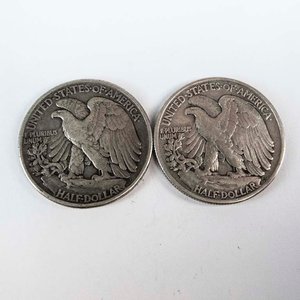 2 Monedas de Plata de EE.UU. Medio Dólar "Walking Liberty" 1942 y 1945 - imagen 2