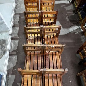 Juego de 6 Sillas de Madera Marrones Estilo Rústico - imagen 2